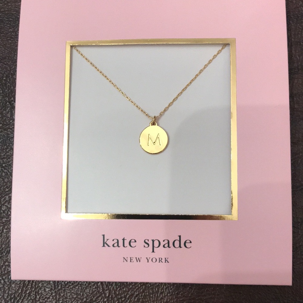 🆕 Kate Spade Gold Tone Mini Pendant initial “M”
length 17”- 3”inch extender